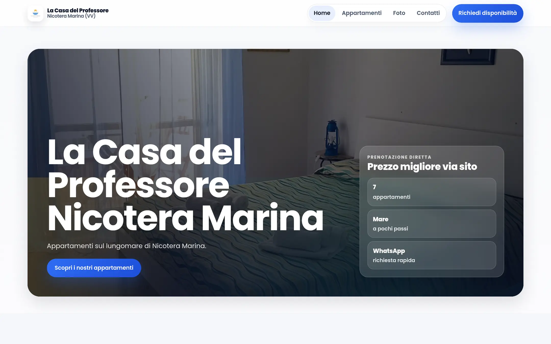 Homepage de La Casa del Professore a Nicotera Marina