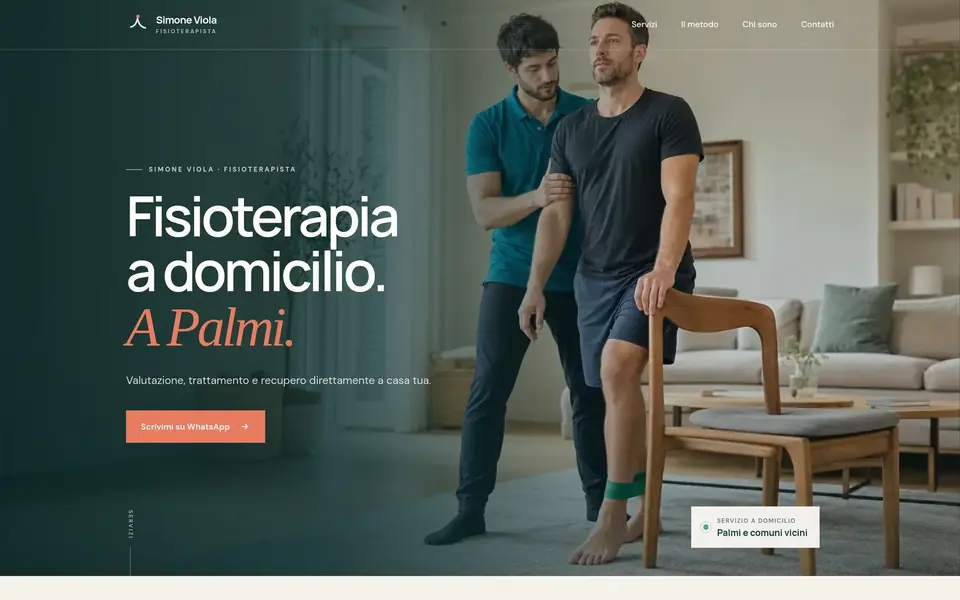Homepage del sito di Simone Viola, fisioterapista a domicilio