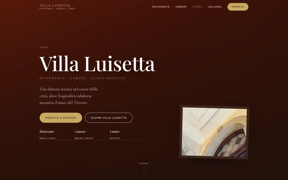Homepage di Villa Luisetta, ristorante, camere e rooftop